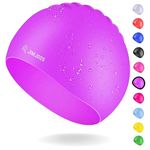 JIMJOOS Waterproof Kids Swimming Cap - 100% Silicone Durable and Odour Free Swim Hat - Stretchable, Anti slip Swim Cap Kids - Swimming Hat for up to 8 Years With Protective Pouch