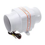 XMSound 4" Electric in-Line Marine Bilge Air Blower 12V 270 CFM Quiet Boat White