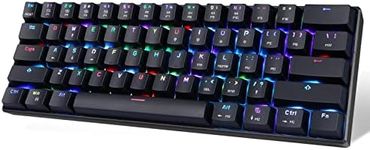 Motospeed 60% Mechanical Keyboard Portable 61 Keys RGB LED Backlit Type-C USB Wired Office/Gaming Keyboard for Mac, Android, Windows（Red Switch