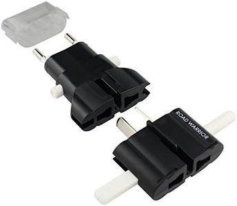 ROAD WARRIOR Travel Power AC Plug Adapter EU/UK/AU/US/IN Designed in JAPAN - RW101BK-US [Black]