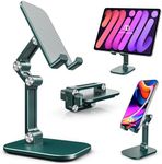 APPHOME Adjustable Height and Angle Cell Phone Stand for Desk Foldable Holder, Taller iPhone Stand Compatible-1