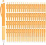 Simply Genius Pens in Bulk - 100 pack of Office Pens - Retractable Ballpoint Pens in Black Ink - Great for Schools, Notebooks, Journals & More (Orange, 100pcs)