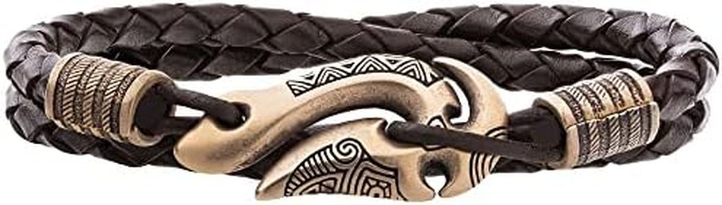 Ocean Bracelet Maori Armband with Fishing Hook Hei Matau for Men Women Polynesian Nautical Surfer Beach Jewelry Gift for Him and Her (XL - 8.0"-8.7" (21cm-22cm))