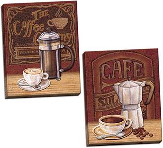 Retro Java Coffee Shop Cafe Signs; Kitchen Decor; Two 8x10in Canvases