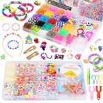 Elekin 2 Box Loom Rubber Bands Kit in 23 Colors + DIY Bead Set for Jewellery Making Kits