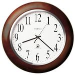 Howard Miller Murrow Wall Clock 625-259 – Windsor Cherry Finish, Satin Silver Bezel, White Dial with Black Arabic Numerals & Atomic Radio Controlled Movement