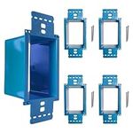 BestMounts - Electrical Power Outlet Box Extender Kit – Single Gang Box Extender - Single Receptacle Heavy Duty Plastic (5 Pack, Blue)