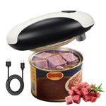 One Touch Rechargeable Electric Can Opener, Portable Gadgets Side Automatic Opener Can Food Safety,Smooth Edged for Seniors with Arthritis for All CanSizes (Black)