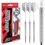 RED DRAGON Javelin Darts-Javelin Original-85% Professional Tungsten Darts Set with Dart Flights & Shafts (Stems)-Steel Tip Points Available in 20g, 21g, 22g, 23g, 24g, 25g & 26g (25G - Steel Tip)