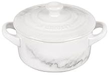 Le Creuset Stoneware 8 oz. Mini Round, Marble Collection Cocotte