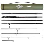 Rigged and Ready S Max. Big Fish Powerful Predator Surf Travel Fishing Rod + 2 tips Hi-carbon 360cm+320cm 11’ 10”+10’ 6” rod options Compact rod 59cm Case 66cm. Cast W 100+170g