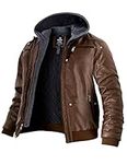 wantdo Men's Faux Leather Jacket Li