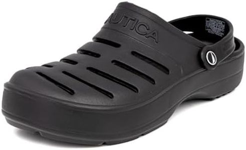 Nautica Men's Clogs - Athletic Sports Sandal - Water Shoes Slip-On with Adjustable Back Strap-River Edge-Black Size-13