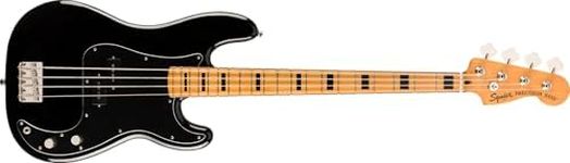 Squier Classic Vibe 70s Precision Bass Guitar, Black, Maple Fingerboard