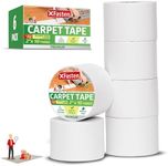 XFasten Double Sided Carpet Tape for Area Rugs - Heavy Duty Residue-Free Rug Tape for Area Rugs and Hardwood Floors, Indoor and Outdoor - 2 Inch by 10 Yards (6-Pack / 180-feet Total)