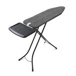 Brabantia Ironing Board (49x15 in, Size B) - Denim Black, Stainless Steel, Cotton, 7 Height Options, Extra Large Steam Unit Holder, Non-Slip Feet, Anti-Collapse Child Locks