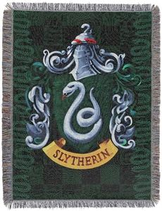 Northwest Harry Potter Woven Tapestry Throw Blanket, Designer Home Décor, Modern, Unique Gift, 48" x 60", Slytherin Shield