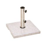 Garden Store Direct Square Granite Parasol Base 15kg or 25kg Heavy Duty Garden Umbrella Parasol Stand Holder Weight in Grey & White 36mm to 49mm Adapter for Parasol Poles