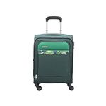 Aristocrat Commander 55Cms Premium Polyester with PVC Coating Soft Sided Cabin Size 4 Wheels Small Green Speed_Wheel Suitcase