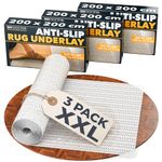 DIY Doctor XXL Rug Gripper (3 Pack) – 200x200cm Non-Slip Matting Roll – Anti Slip Rug Underlay for Hardwood, Tile & Laminate – Rug Grip Stopper & Non-Slip Mat for Floors