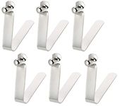 terasabtera 6pcs of 6mm Kayak Paddle V Shape Spring Clip Outdoor Camping Awning Tent Pole Clips Single Push Button End Spring Snap Clip Locking Telescopic Tubes Pin (Stainless Steel)