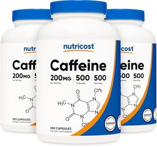 Nutricost Caffeine Pills (3 Bottles) - 200mg Capsules - 500 Count Each