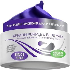 Vitamins Keratin Purple Hair Mask - New Violet Blue Deep Conditioner Hair Toner for Bleached Blonde Platinum Silver Gray Ash White Colored or After Bleach Brassy Hair