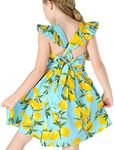 Floral Girls Dresses 7-16 Backless Spring Dresses Clothes,D27,7-8 Years(140)