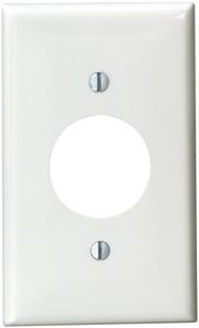 Leviton 1-Gang Single 1.406-Inch Hole Device Receptacle Wallplate, 80704-W