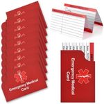 24 Pack Red Medical Condition and Emergency Contact Id Wallet Card Emergency Medical Information Card Medical Alert Wallet Card Pocket Size Medication List and Medical Cards for Caretakers