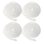 NovelBee 4 Pack 1/2" X 20' Double Braided Nylon Dock Line with 12" Eyelet Marine Mooring Ropes Dockline for Boat Kayak