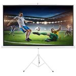 Vivider (TM) Projection Screen 100" 16:9 with Tripod Stand 100 Inch - Height Adjustable Projector Stand 4K 3D HD 16:9 - Portable Projection Screen Indoor, Outdoor, Home Theater, Office, Movies Foldable Stand