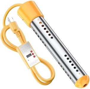 Pool Heater-Immersion Water Heater，Portable Water Heater with Timed Auto Power Off, Portable Pool Electric Submersible Water Warmer with 304 SS Guard for hot tub,Above Ground Pool Heater(1500W)