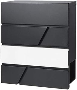 Lockable Mailboxes with Keys,Outdoor Wall Mounted Mail Box with Large Capacity,14 3/10" x 4 1/10" x 13",White