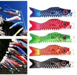 EatingBiting 5PCS Colors Japanese Carp Windsock Streamer Fish Flag Kite Koinobori Home Outdoors Hanging Decoration 20" 50cm Length 5pcs Set, for Japanese Sushi Bar Izakaya Room