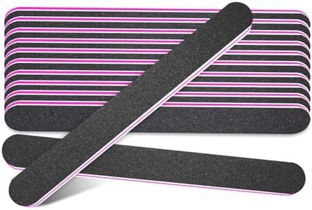 YBVABE Black Nail File 100/180 Grit -11Pack Dual Grit Emery Boards for Perfect Nail Shaping, Salon-Grade Manicure and Pedicure Tool, Durable Acrylic Nail Files - Essential Nail Care