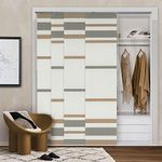 GoDear Design Adjustable Sliding Closet Doors Blinds 45.8"- 86" W x 96" H, Extendable Vertical Blinds for Patio Doors Windows and Room Dividers, Trimmable Fabric Panel Curtains, Semi-Sheer, Snow Pine