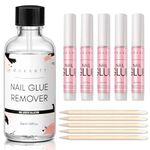 Makartt Nail Glue Remover with Nail Glue Kit for Acrylic Nails Press On Nails, 30ML Glue Off Debonder Remover, 5pcs 2ml Super Strong Nail Glue for Nail Polish Nail Art Supplies