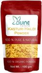 Divine Nature 100% Pure & Natural Organic Kasturi Haldi Powder For Face Beauty | Wild turmeric Haldi powder for face pack & glowing skin | Kasturi Manjal for All Skin types - (100 gm)