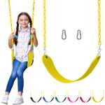 Jungle Gym Kingdom Swing for Outdoor Swing Set - Pack of 1 Swing Seat Replacement Kit with Heavy Duty Chains - Backyard Swingset Playground Accessories for Kids (Yellow)
