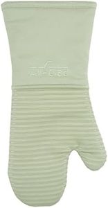 Extra Long Silicone Oven Mitts Heat Resistant 500 Degrees, 1 Pack, 14"x7" Fennel, All-Clad Kitchen Textiles