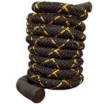 AZUKA® PolyDacron Battle Rope for Gym, Battle Rope for Home, Heavy Battle Rope, 1.5 Inches Diameter (40FT, Black-Yellow)