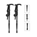 supregear Trekking Poles, 2 Pack Aluminum Hiking Poles 4-Section Adjustable Telescopic Shock-Absorbing Walking Sticks with T-Shaped Handle and Quick Flip Lock for Hiking Mountaineering Trekking