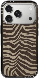 CASETiFY Compact iPhone 17 Pro Case [Slim and Sleek/Compatible with Magsafe / 4 ft. 2X Military Grade Drop Protection] - Zebra-Brown - Clear Black