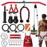 SERTT Cable Pulley System Gym, Tricep Workout Pulley System for LAT Pulldown, Biceps Curl, Triceps, Shoulders, Back, Forearm Workout, Home Gym Weight Pulley System for Squat Rack, Garage