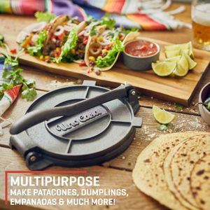 Uno Casa 8-Inch Cast Iron Tortilla Press – Heavy Duty, Non-Stick