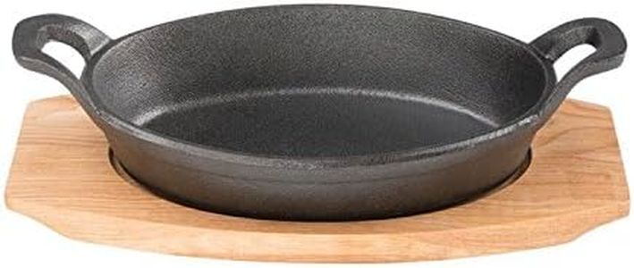 Pyrolux Pyrocast Oval Gratin, 17 x 12.5 cm with Maple Tray, Black