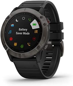 Garmin Fenix 6X Sapphire, Premium Multisport GPS Smartwatch, Carbon Grey With Black Band