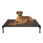 Veehoo Cooling Elevated Dog Bed, Portable Raised Pet Cot with Washable & Breathable Mesh, No-Slip Rubber Feet for Indoor & Outdoor Use, Large, Brown