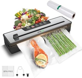 Kylavac Vacuum Sealer Machine, 80kPa Powerful Automatic 8-in-1 for Compact Food Storage Sealer with Dry&Wet Saver Modes, Bags and Cutter Included, Sous Vide, Starter Kit(Silver)